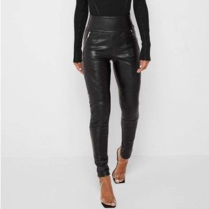Maniere De Voire Vegan Leather Leggings